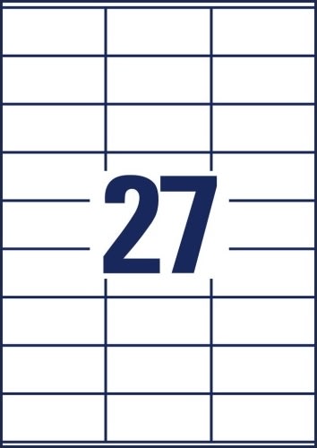 Avery 3459 universaletiketter, 70x32 mm, 2700 stk