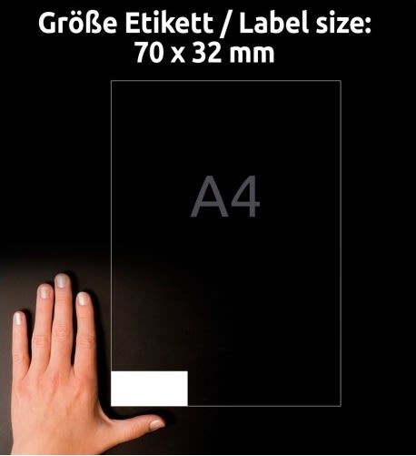 Avery 3459 universaletiketter, 70x32 mm, 2700 stk