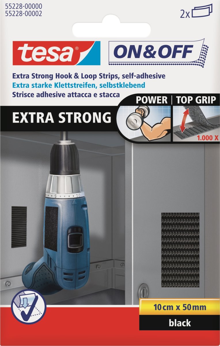 tesa on & off Strip | 50mm x 100cm | Sort