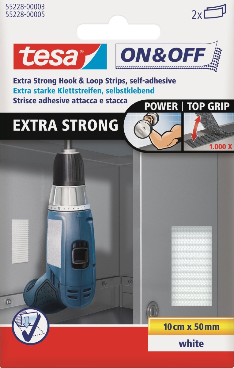 tesa on & off Strip | 50mm x 100cm | Hvid