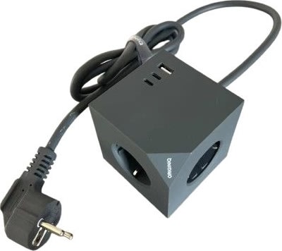 MicroConnect Forlængerledning, 3-stik, USB, 1,5 m