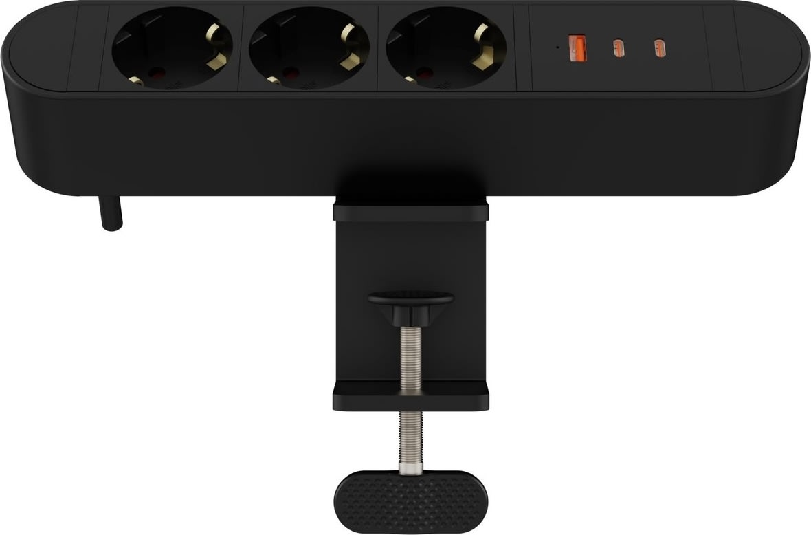 MicroConnect stikdåse, 3-stik, USB, 1,8 m