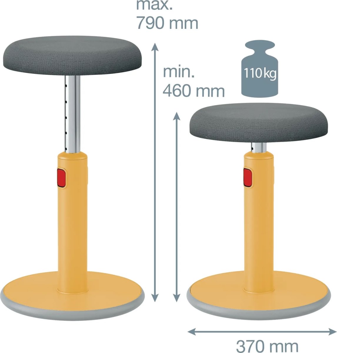 Leitz Ergo Cosy Active Sid-stå balancestol, gul