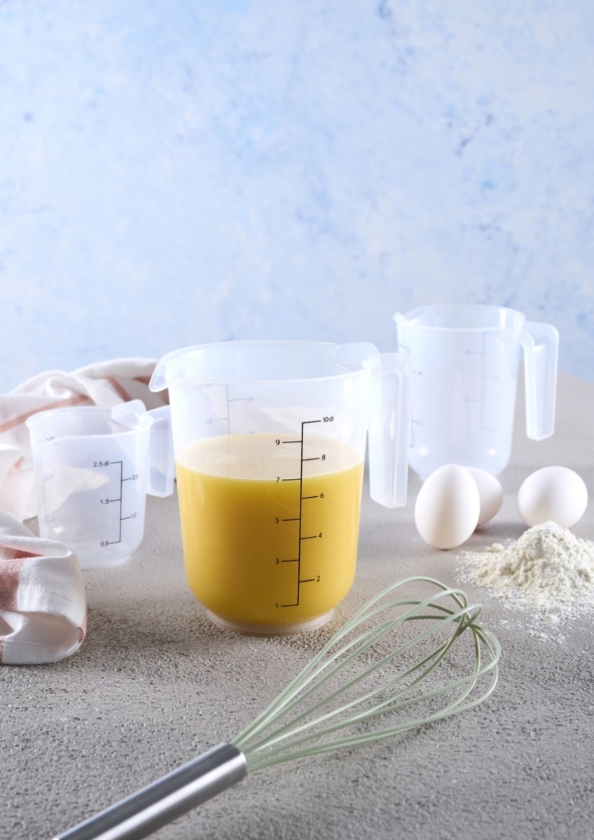 Day Målekandesæt, klar plast, 0,25+0,5+1L