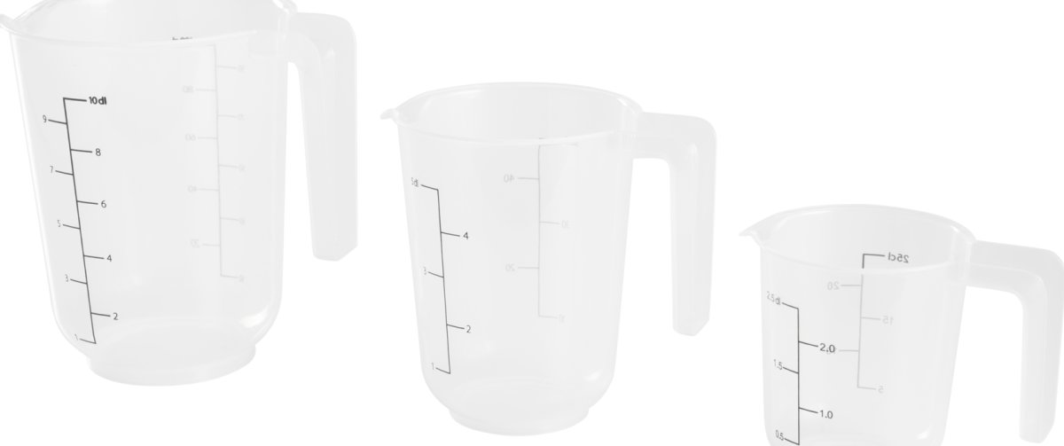 Day Målekandesæt, klar plast, 0,25+0,5+1L