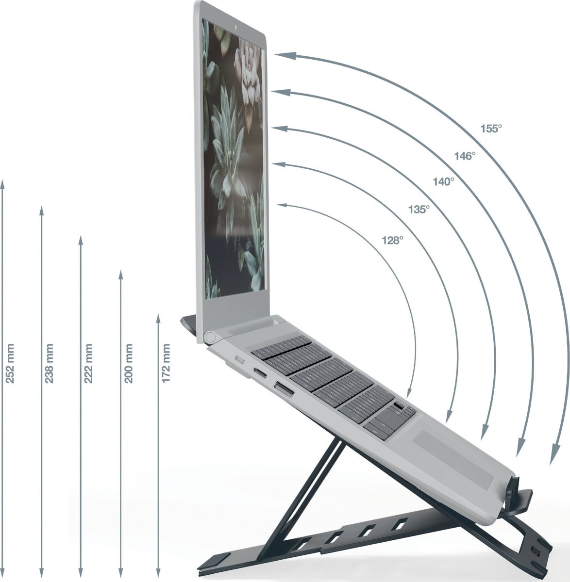Leitz Ergo 17" laptop stander, mørkegrå