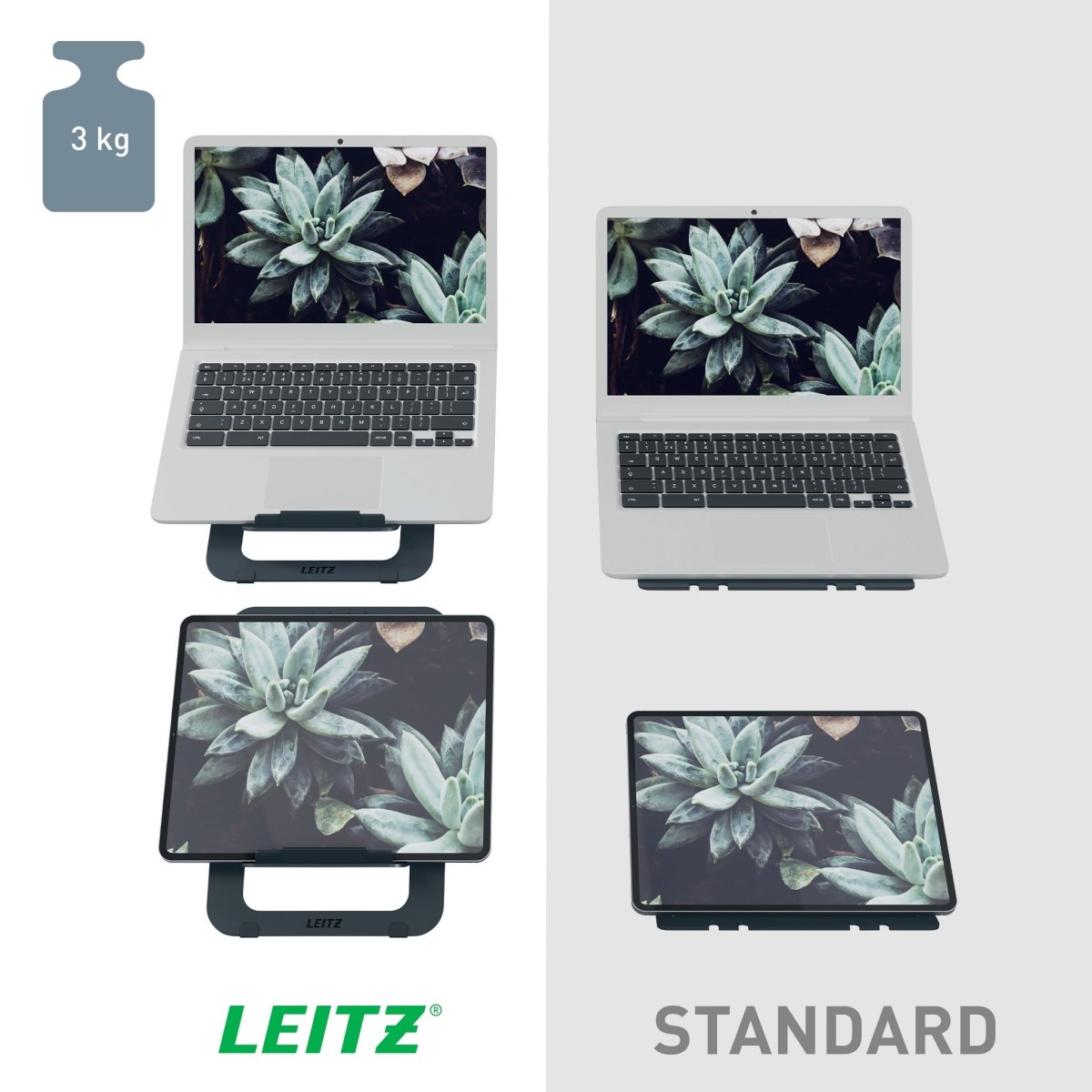 Leitz Ergo 17" laptop stander, mørkegrå