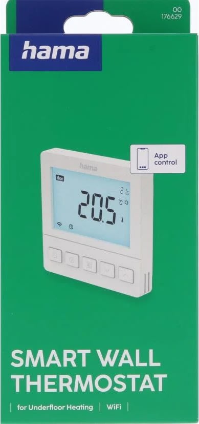 HAMA Termostat, gulvvarme Display, hvid