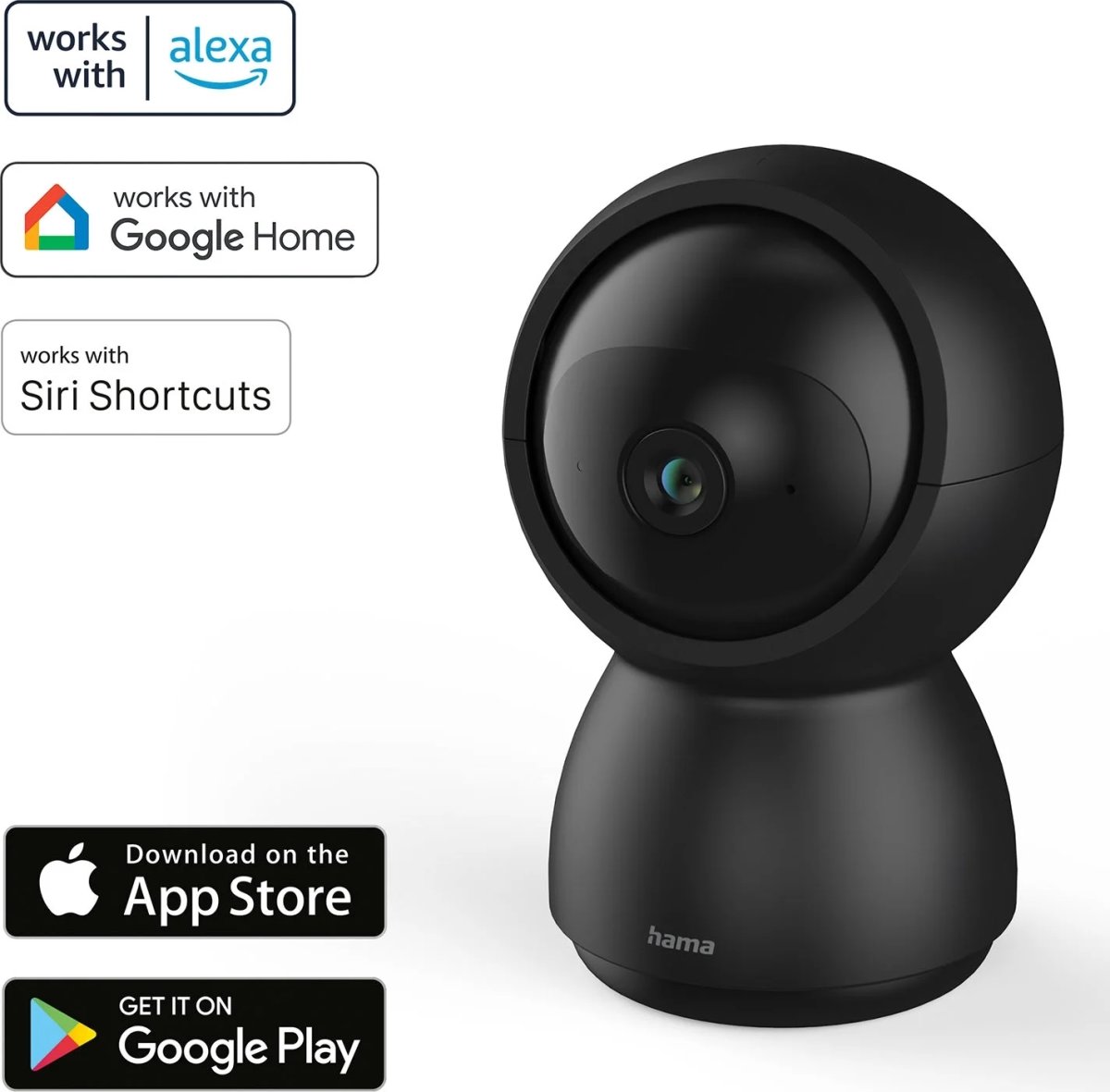 HAMA Overvågningskamera, indendørs, Wi-Fi - Sort