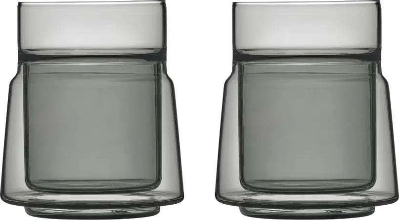 Jacob Jensen Termoglas, 2 stk, 21 cl, sort