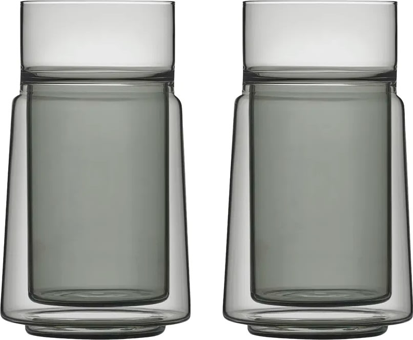 Jacob Jensen Termoglas, 2 stk, 33 cl, sort