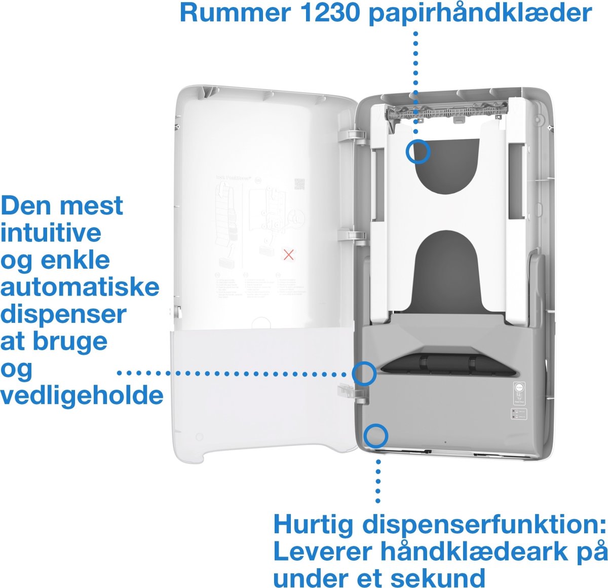 Tork H5 Automatisk Dispenser Håndklædeark, hvid