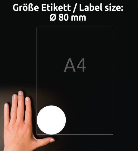 Avery runde produktetiketter | Ø 80 mm | 60 stk.