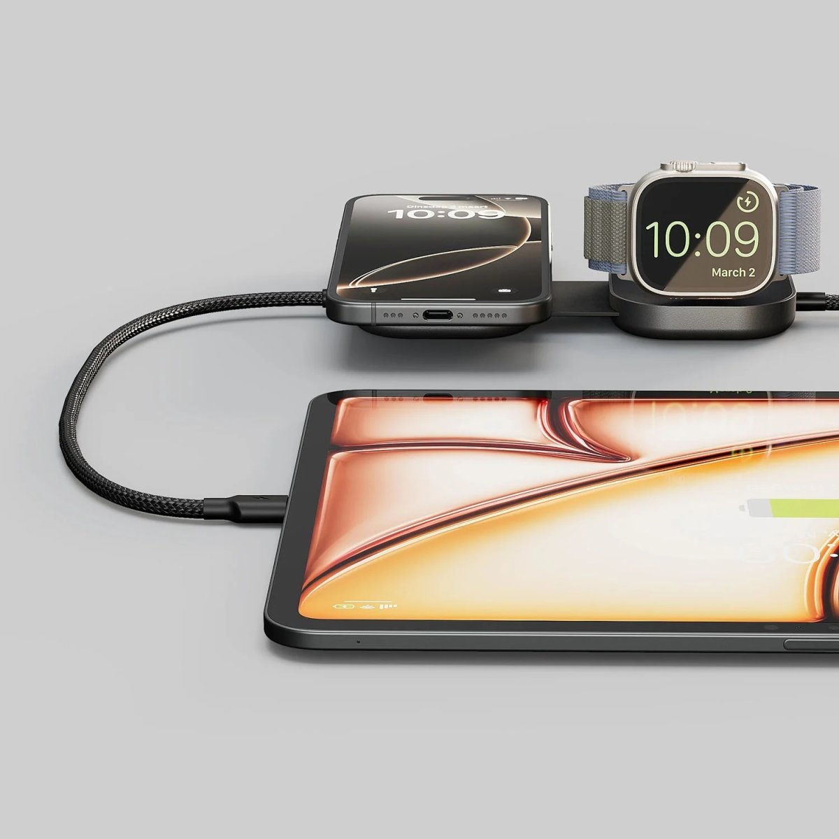 ZENS Trådløs opladning + USB-C, QI2, Pro 3, Sort