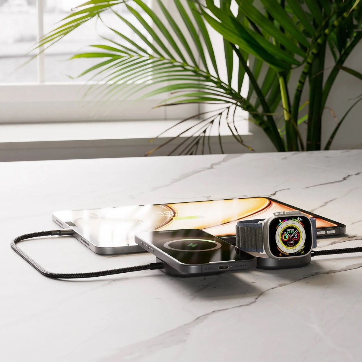 ZENS Trådløs opladning + USB-C, QI2, Pro 3, Sort