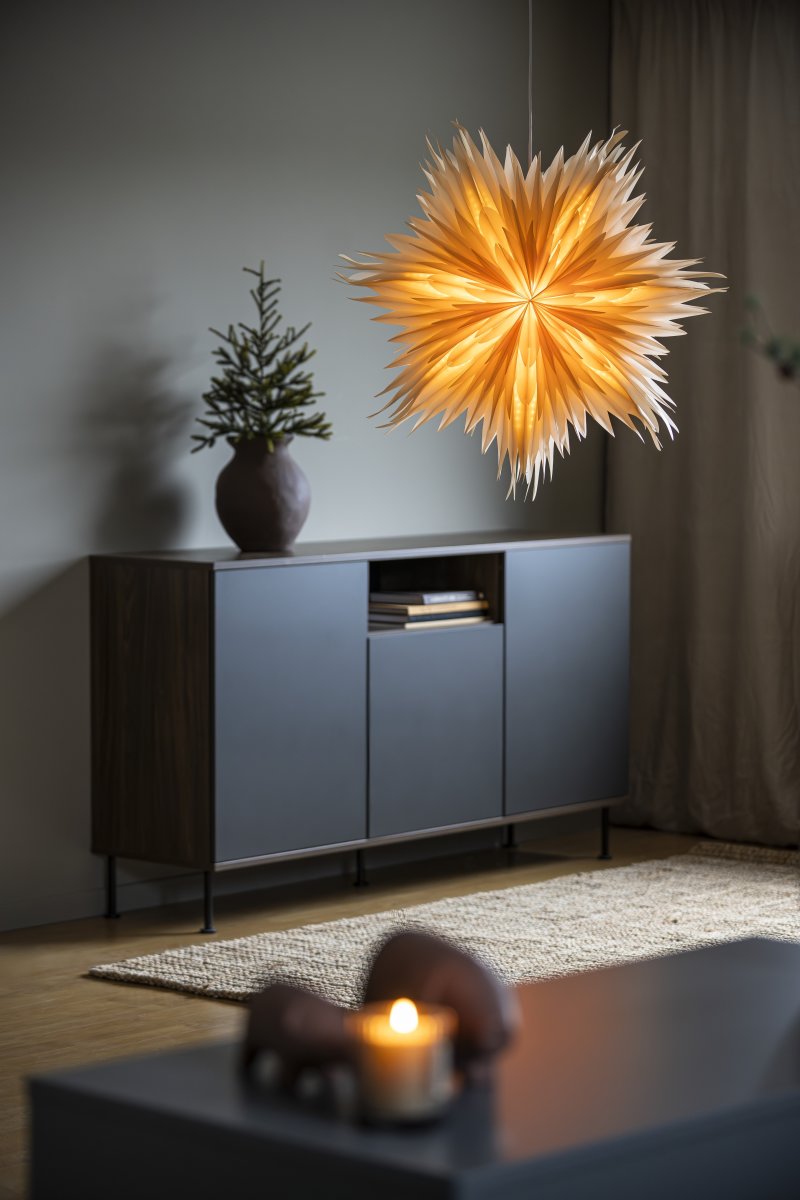 Papirstjerne, Hængende, 7 spidser, Ø60cm, perlemor