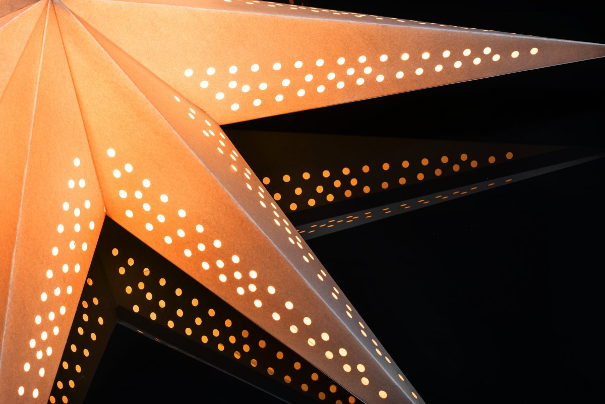 Papirstjerne, Hængende, Ø78 cm, brun