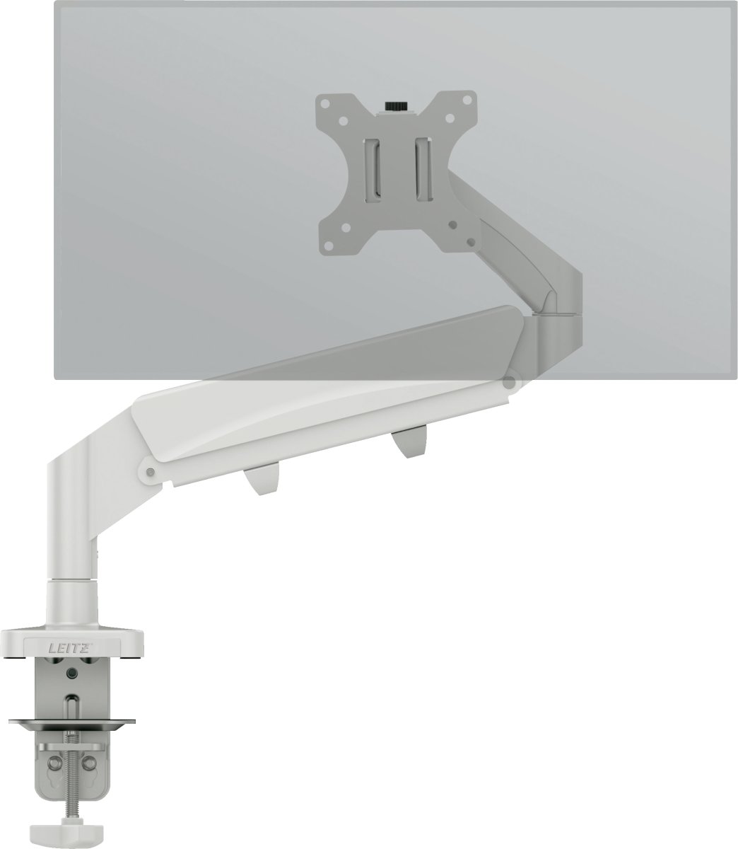 Leitz Ergo pladsbesparende single monitor arm, grå