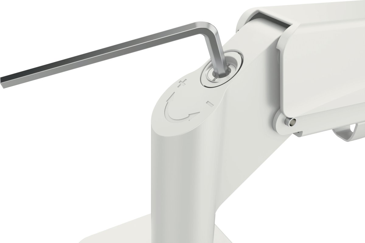 Leitz Ergo pladsbesparende single monitor arm, grå