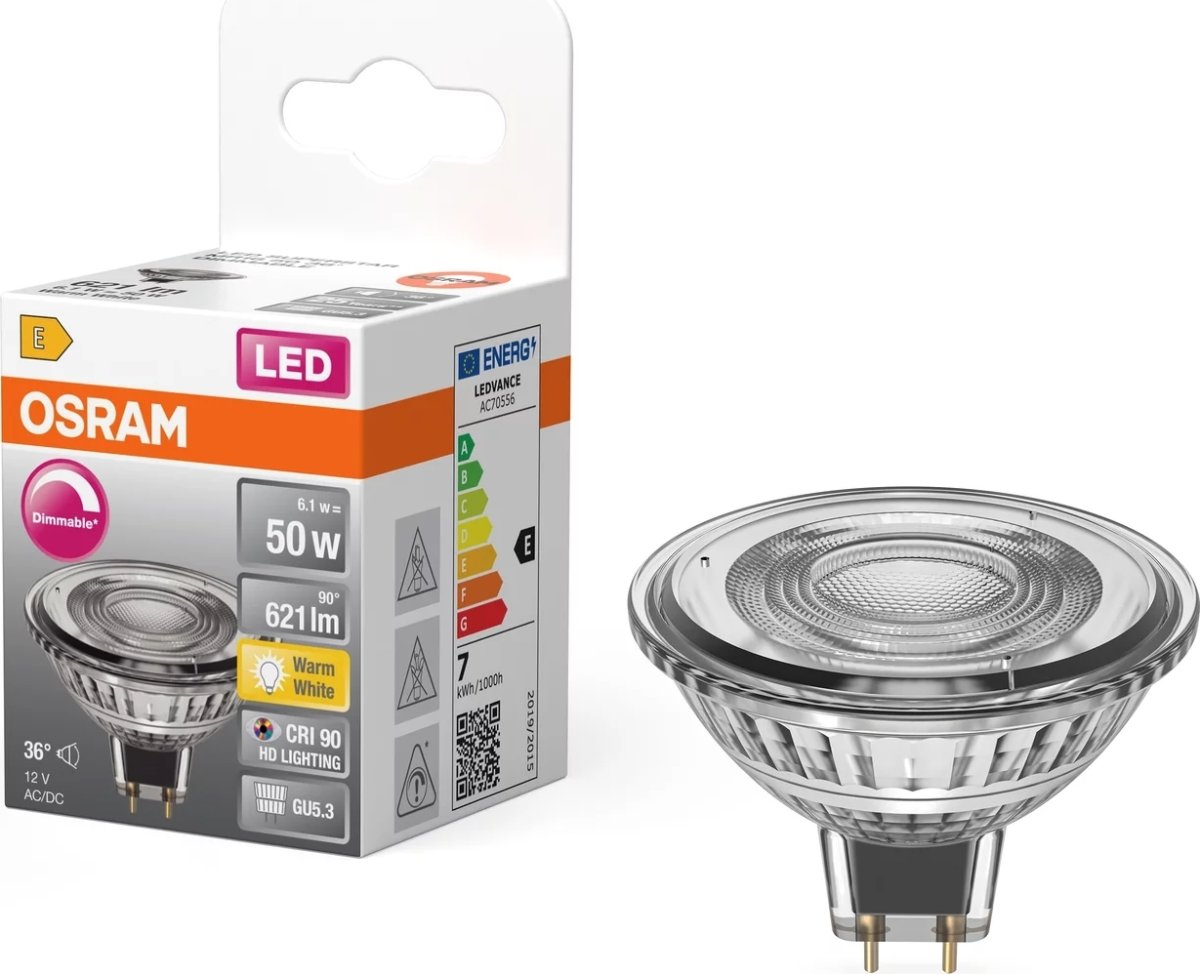 Osram LED Spotpære GU5.3, 6.1W = 50W, dæmpbar