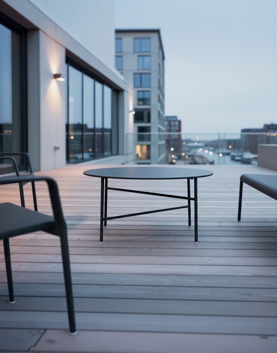 Pesetos bord, Ø70xH35cm, antracit