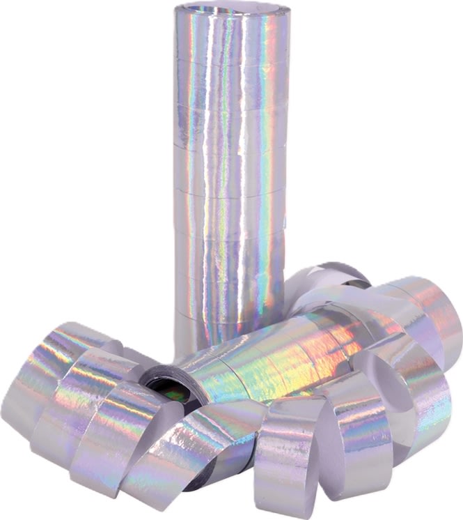 Serpentiner, sølv, 2 ruller