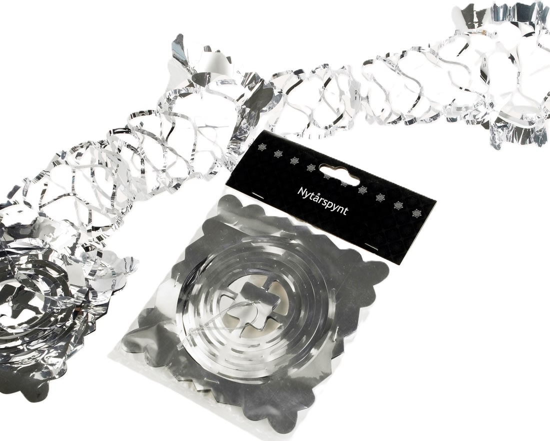 Guirlande, sølv, 3m