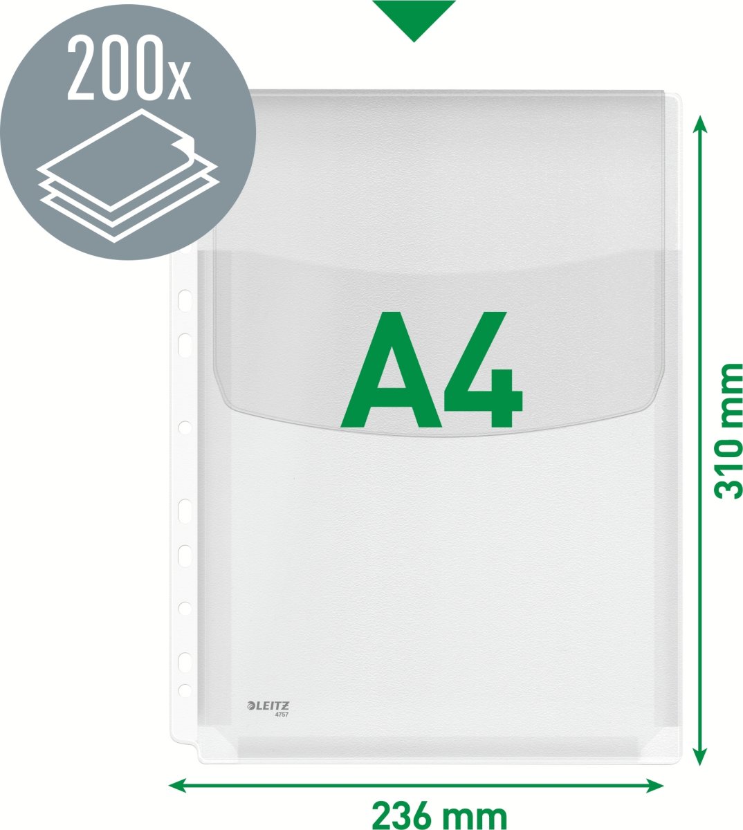 Leitz Plastlomme | A4 | Eksp. m. flap | 5 stk.