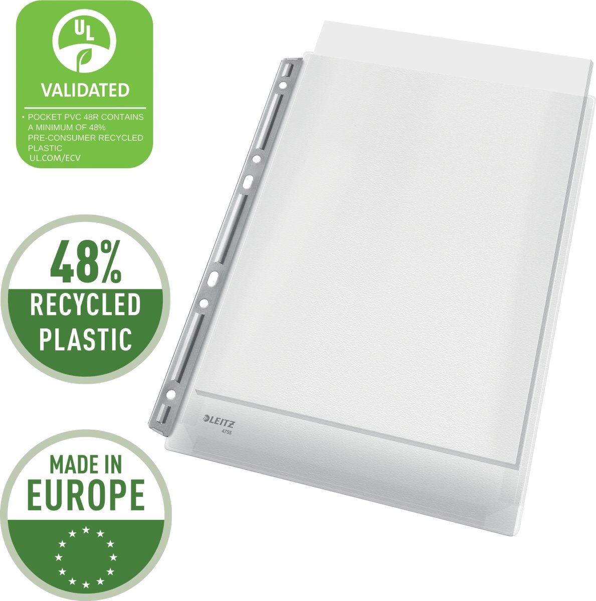 Leitz Plastlomme | A4 | Eksp. m. hulstr. | 3 stk.