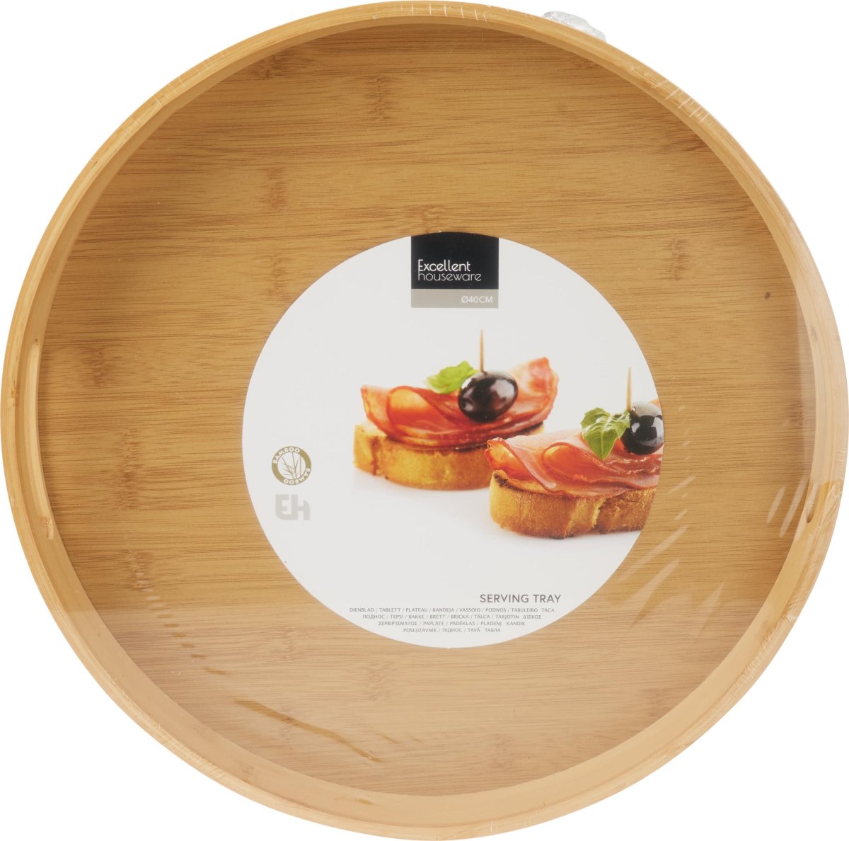 Serveringsbakke, bambus, Ø40 cm. x H5 cm.