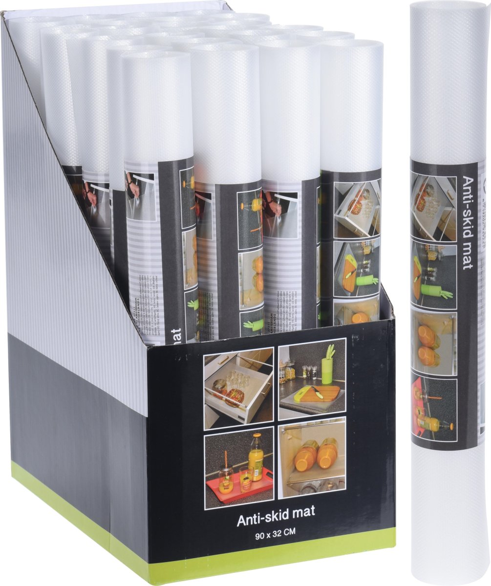 Anti-slip måtte, klar plast, 90x32 cm.