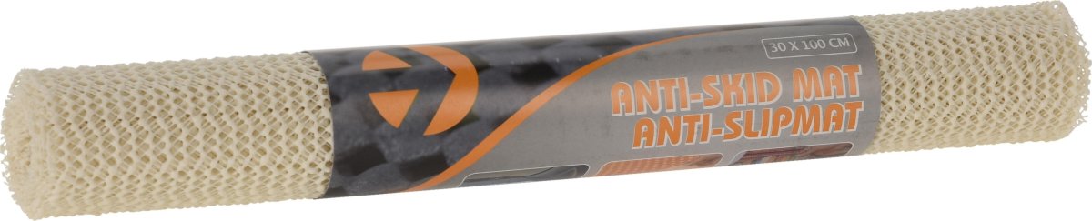 Anti-slip måtte, PVC, grå/hvid, 30x100 cm.