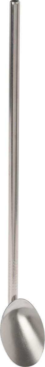 Sugerør med ske, rustfrit stål, 4 sugerør+børste
