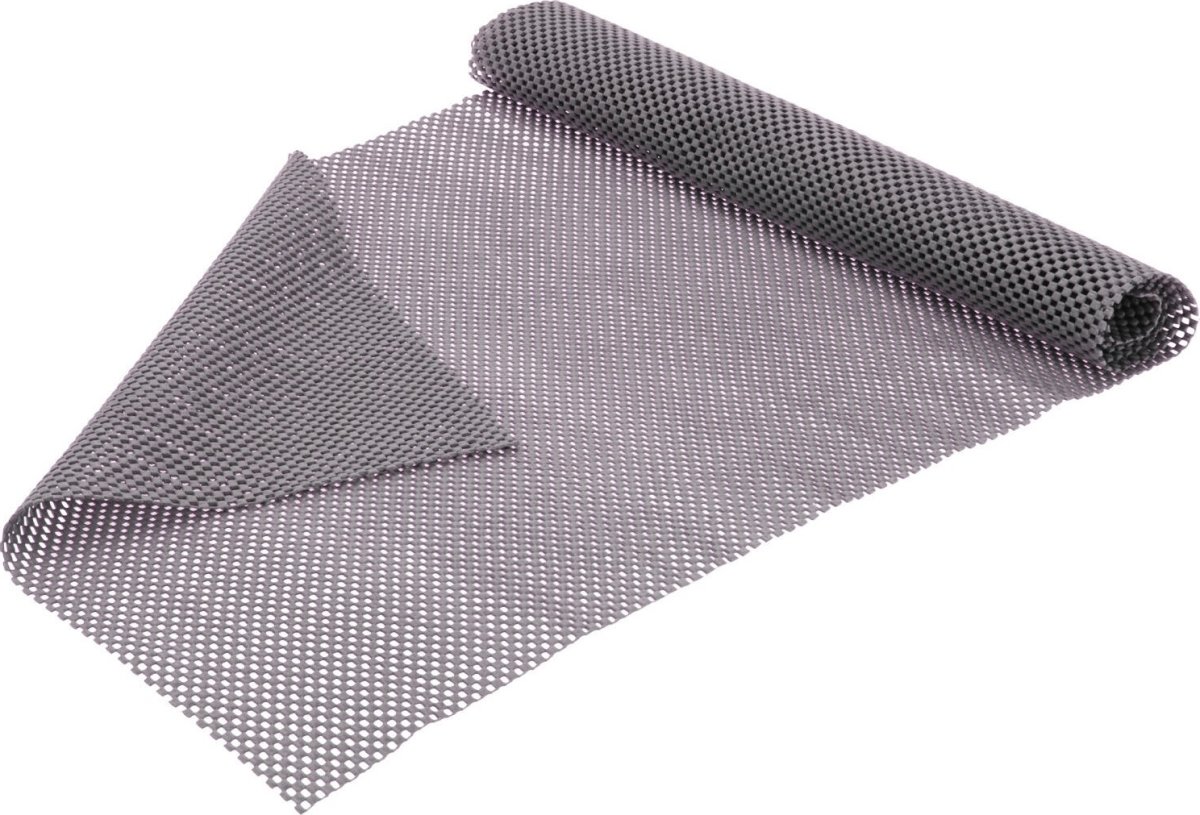 Anti-slip måtte, PVC, grå/hvid, 45x125 cm.