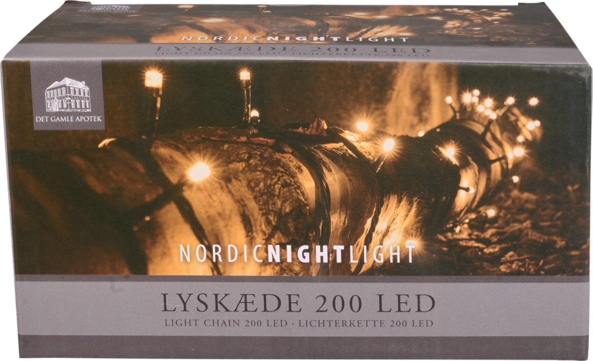 Lyskæde m/200 LED, 19,9m, varm hvid