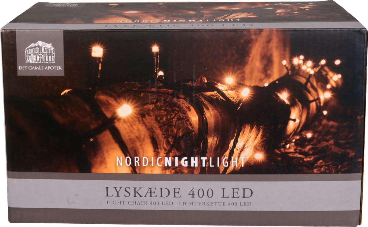 Lyskæde, 400 LED, L 39,9 m, varm hvid
