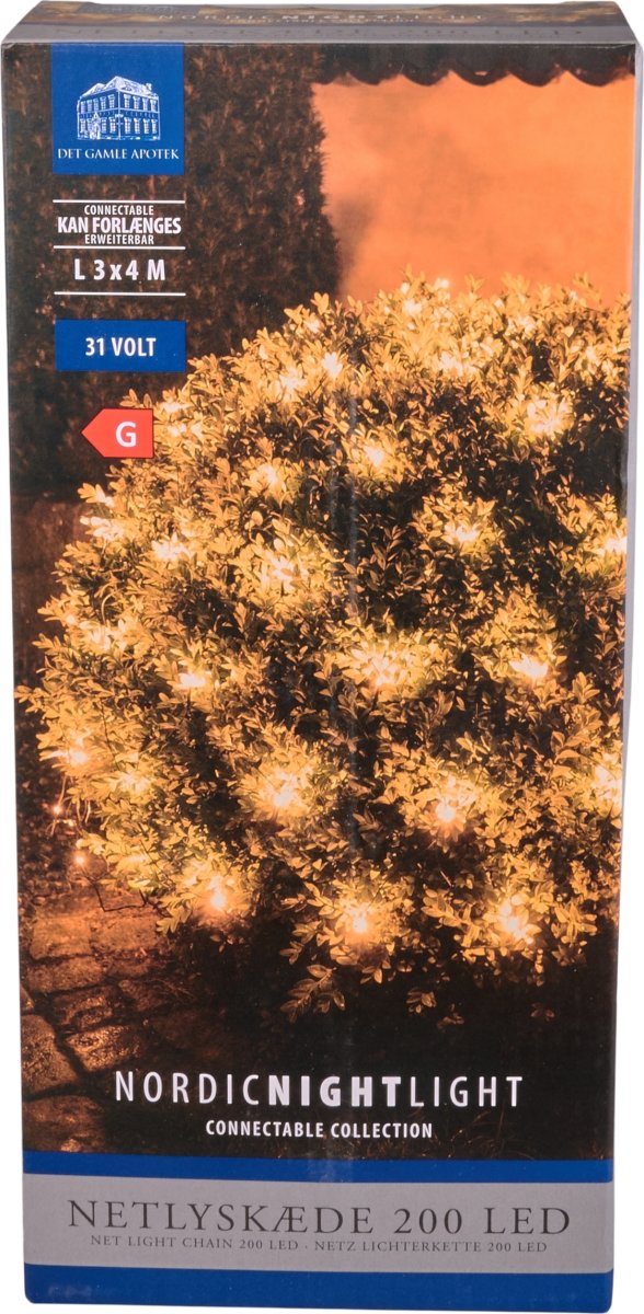 Lyskæde Net m/300 LED, B3xØ4m, varm hvid
