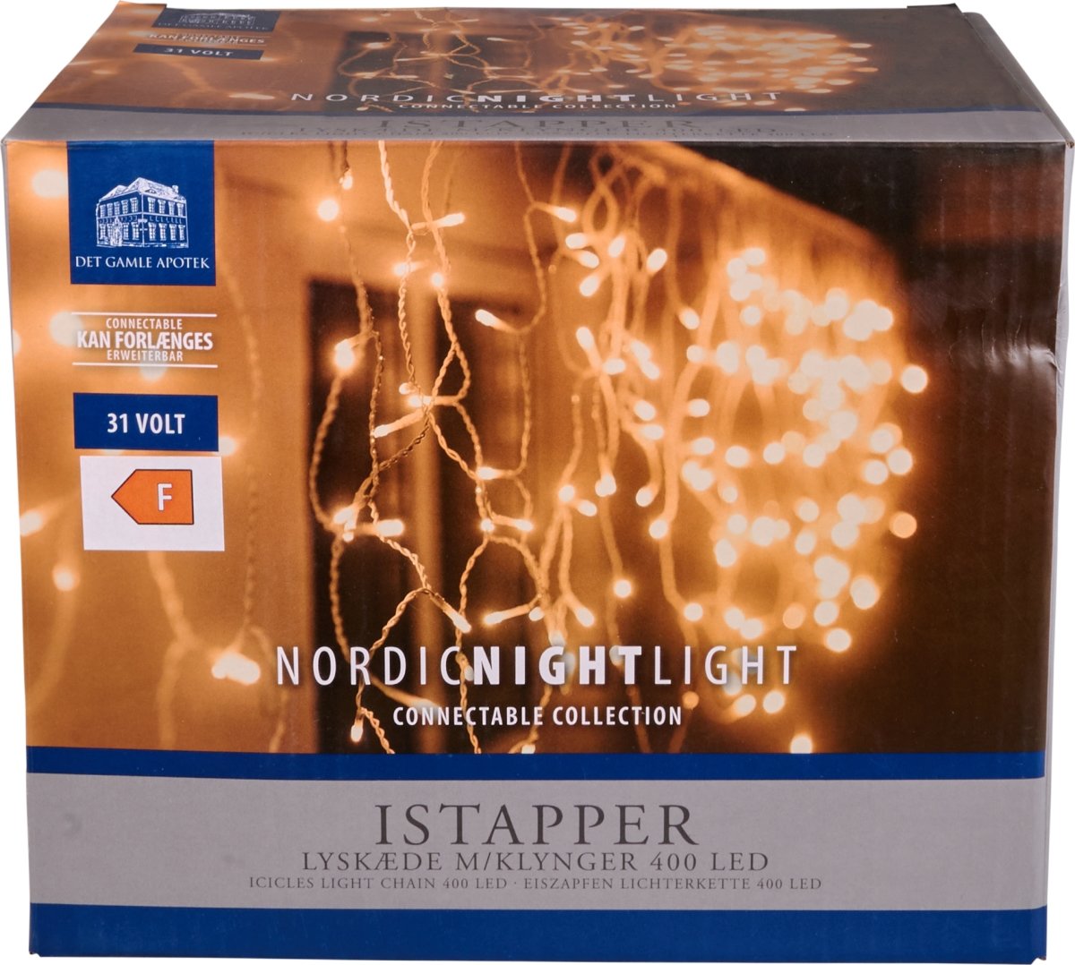 Lyskæde Istapper m/400 LED, 7,9m, varm hvid