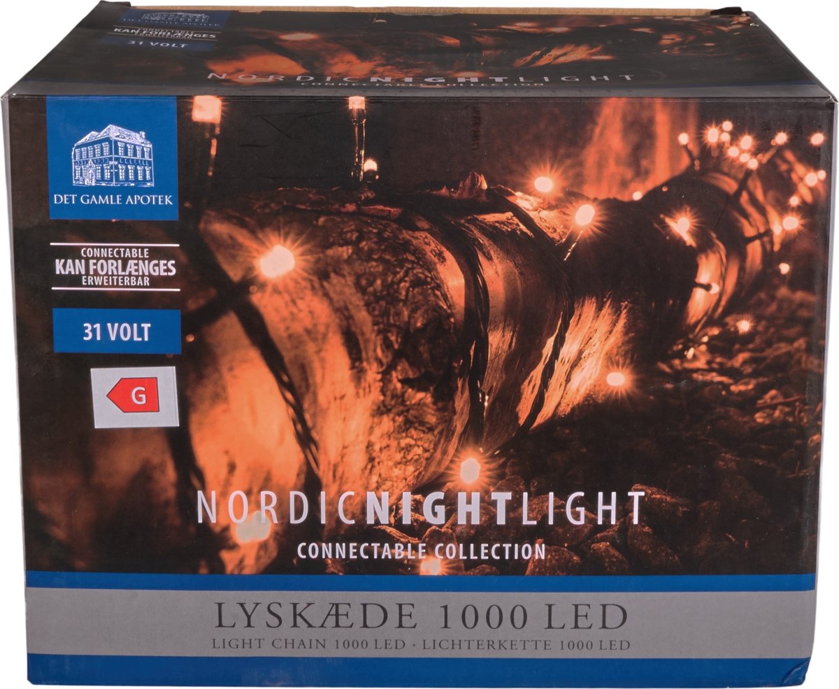 Lyskæde m/1000 LED, 49,95m, forbindelig, varm hvid