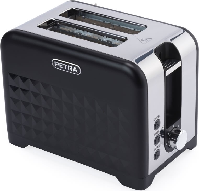 Petra 2-slice toaster, sort