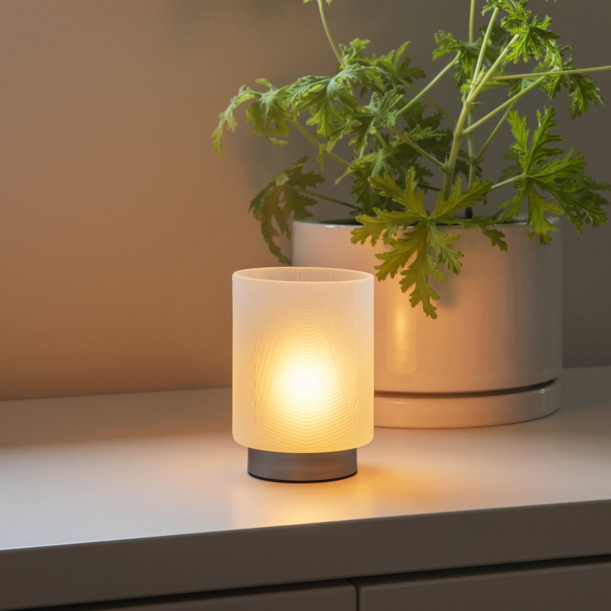 Genopladeligt LED Lys, glas, varm hvid