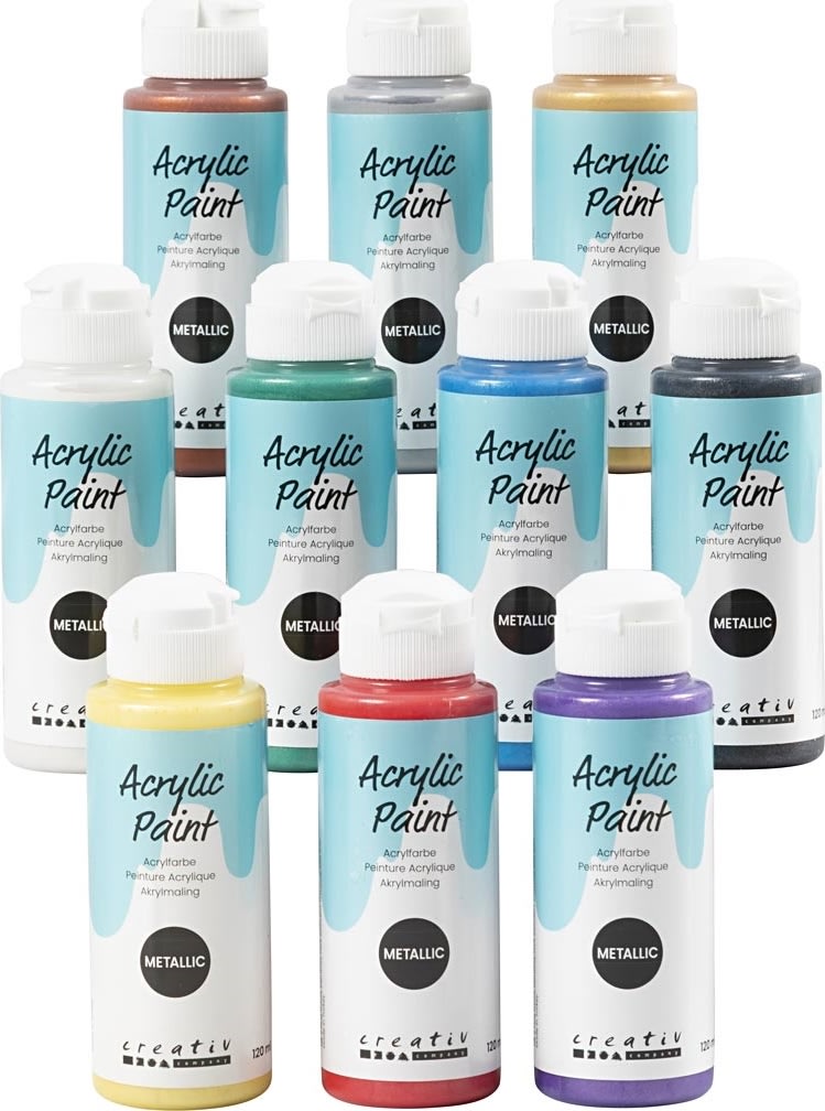 Akrylmaling | 10x120ml | Metallic | Ass.