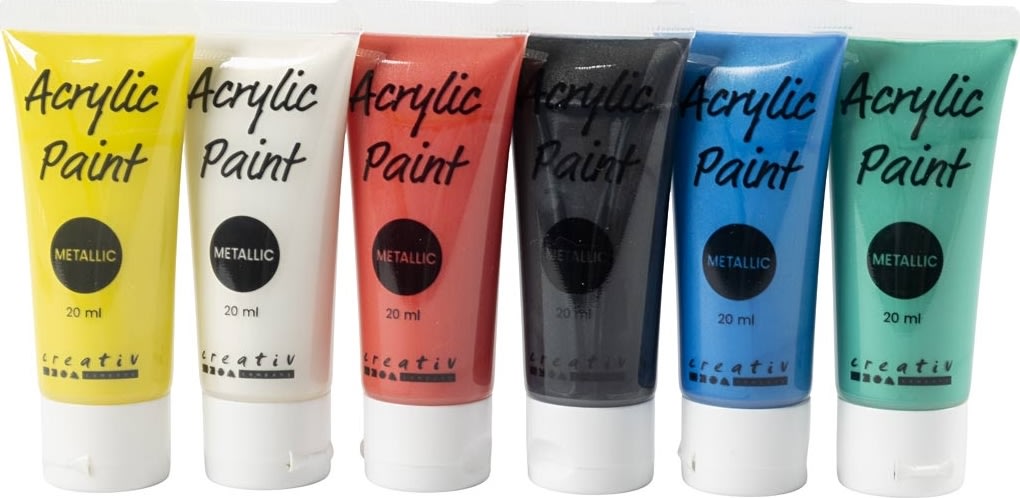 Akrylmaling | 6x20ml | Metallic | St.