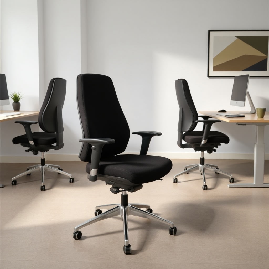 Palermo kontorstol i sort inkl. armlæn