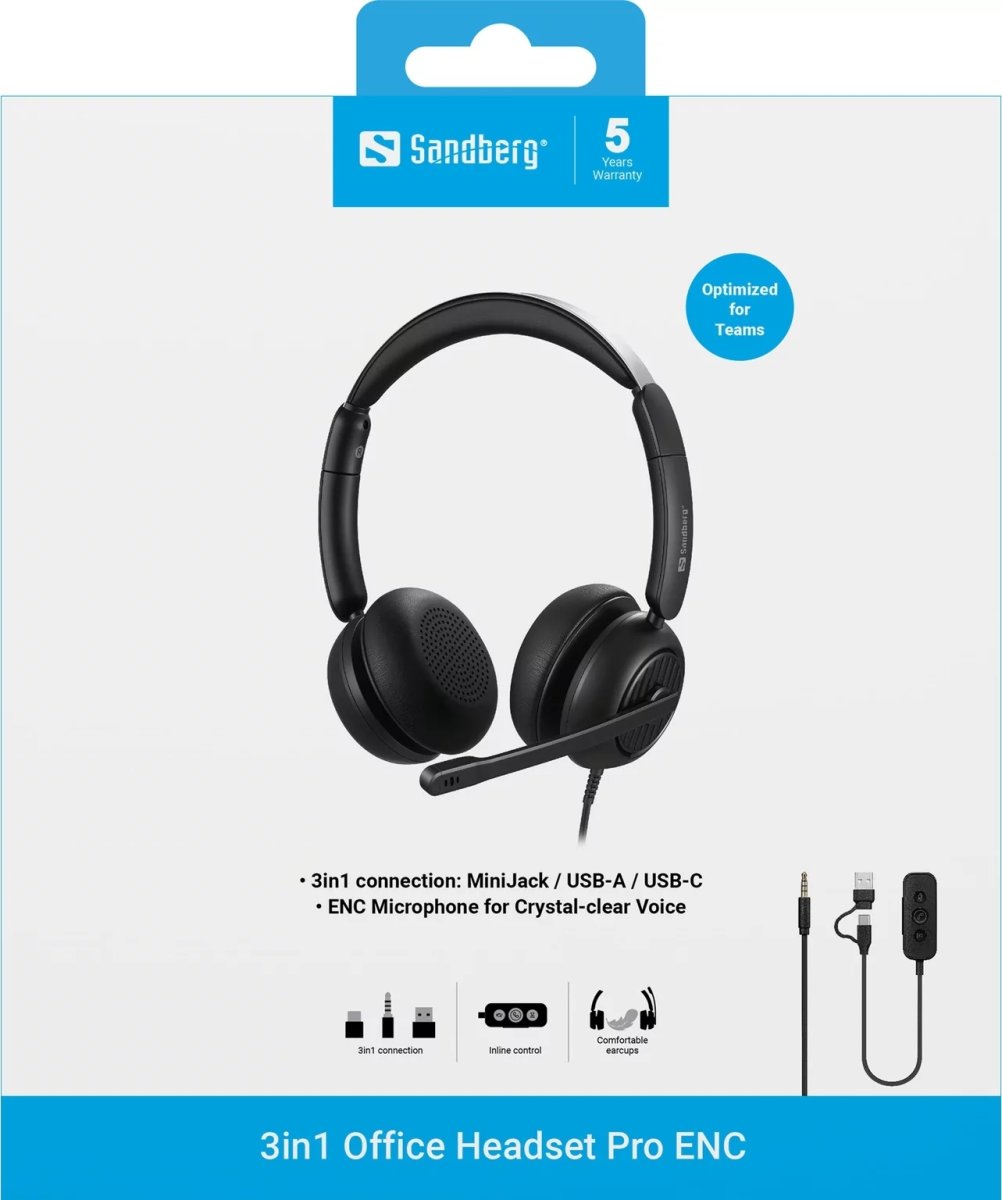 Sandberg 3-i-1 Office Pro ENC Headset