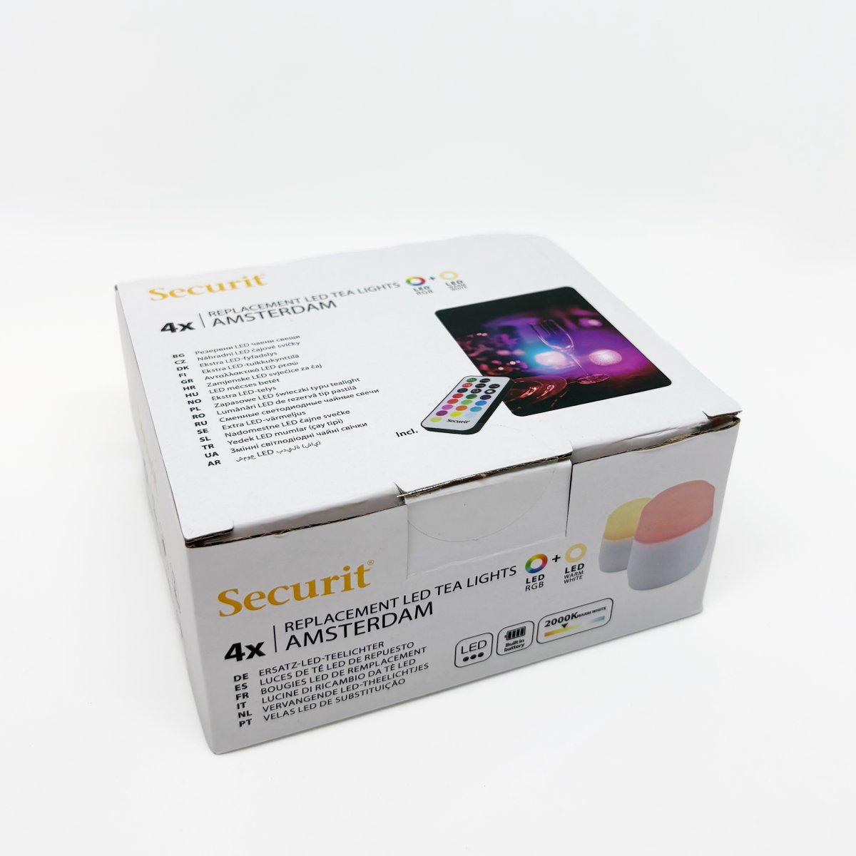 Securit Amsterdam LED fyrfadslys, 4 stk., farve