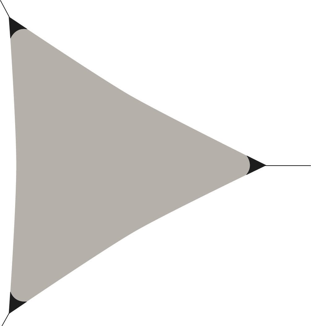 Solsejl, trekant, 3,6x3,6x3,6 meter, taupe