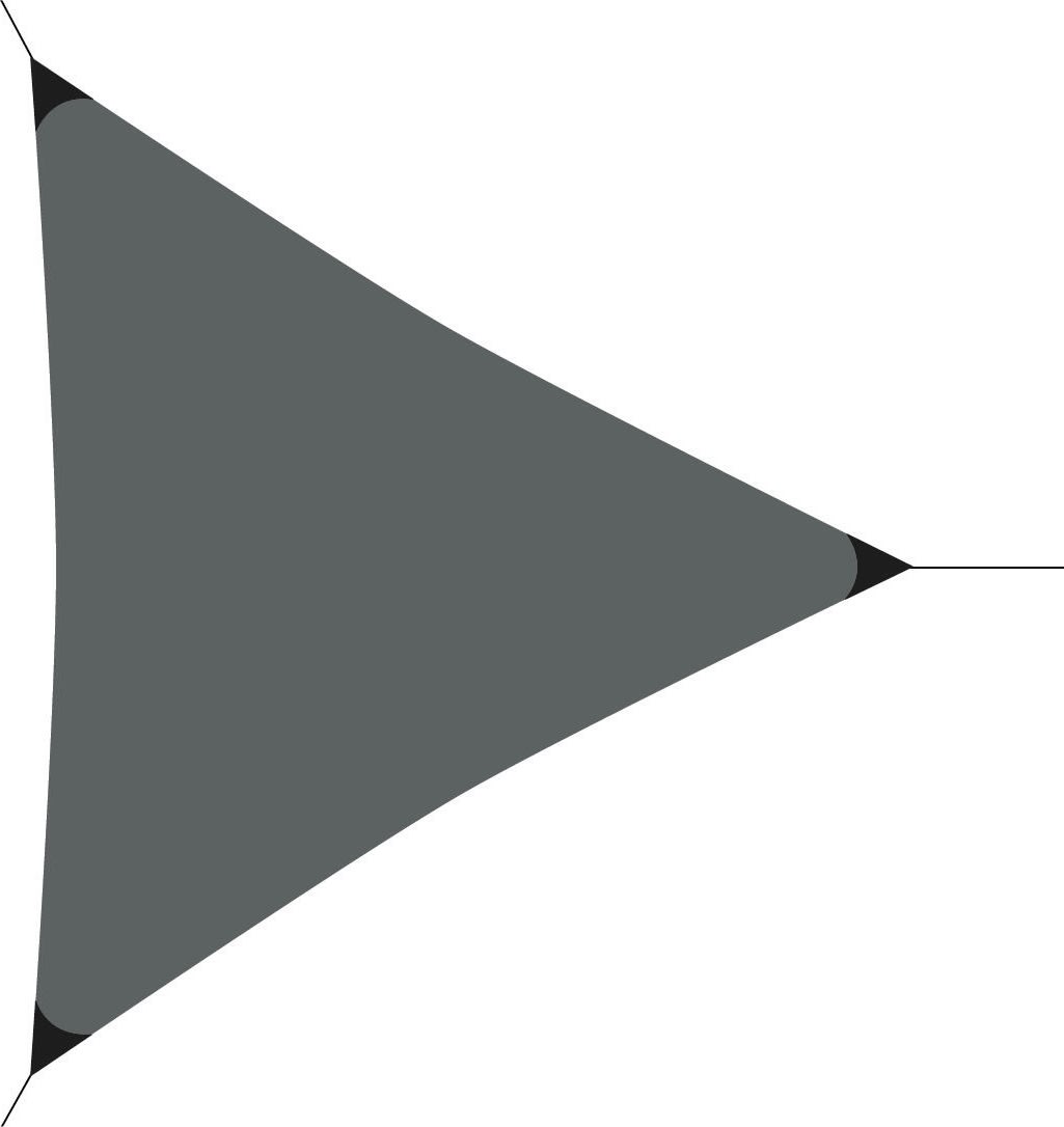 Solsejl, trekant, 3,6x3,6x3,6 meter, mørk grå