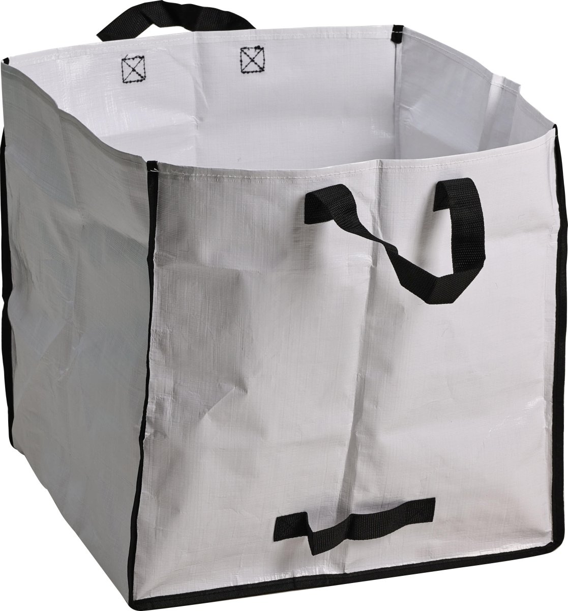 Pop-up havesæk, hvid, kraftig, 42x42x42 cm.