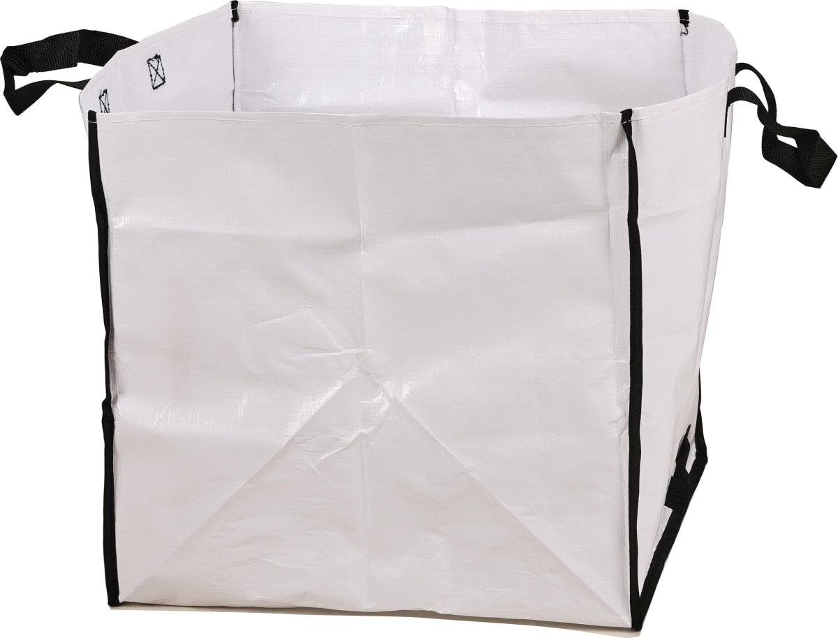 Pop-up havesæk, hvid, kraftig, 42x42x42 cm.